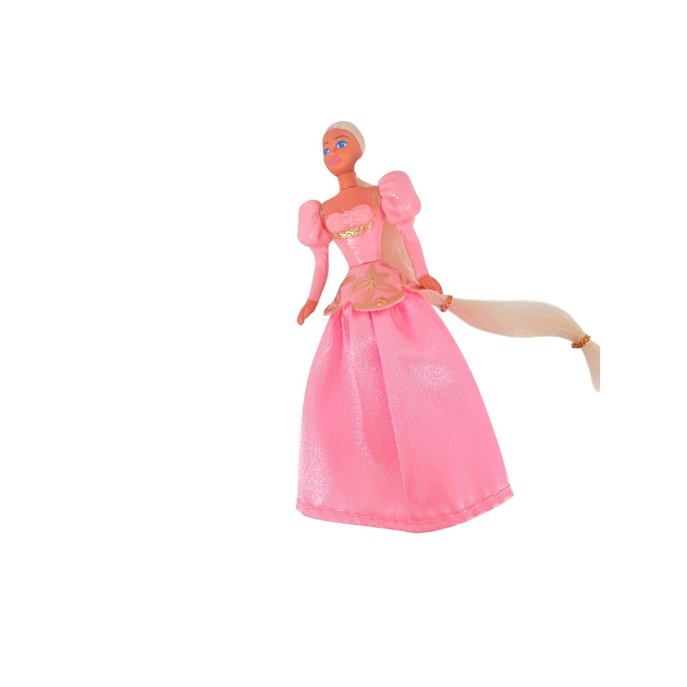 Mattel Rapunzel Doll Mini 4.5in Pink Gold Gown Excellent Vintage 90s Princess